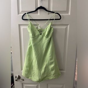 Linen blend a-line dress